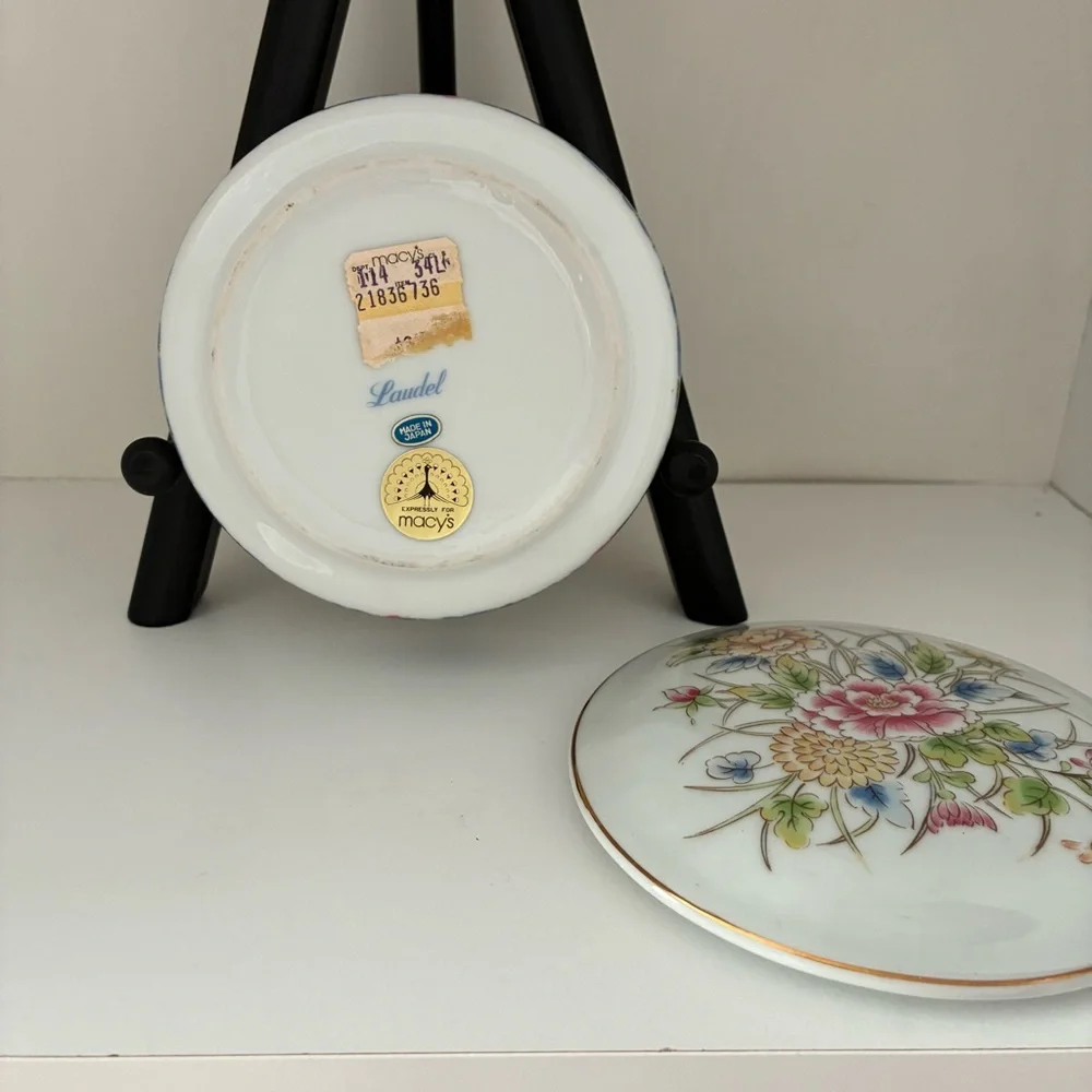 NWT Vintage Laudel for Macys Porcelain Made in Japan Tea/Candy/Trinket Box w Lid